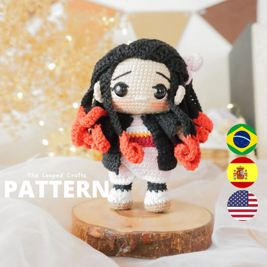 Mini Amigurumi Crochet Pattern Nezuko