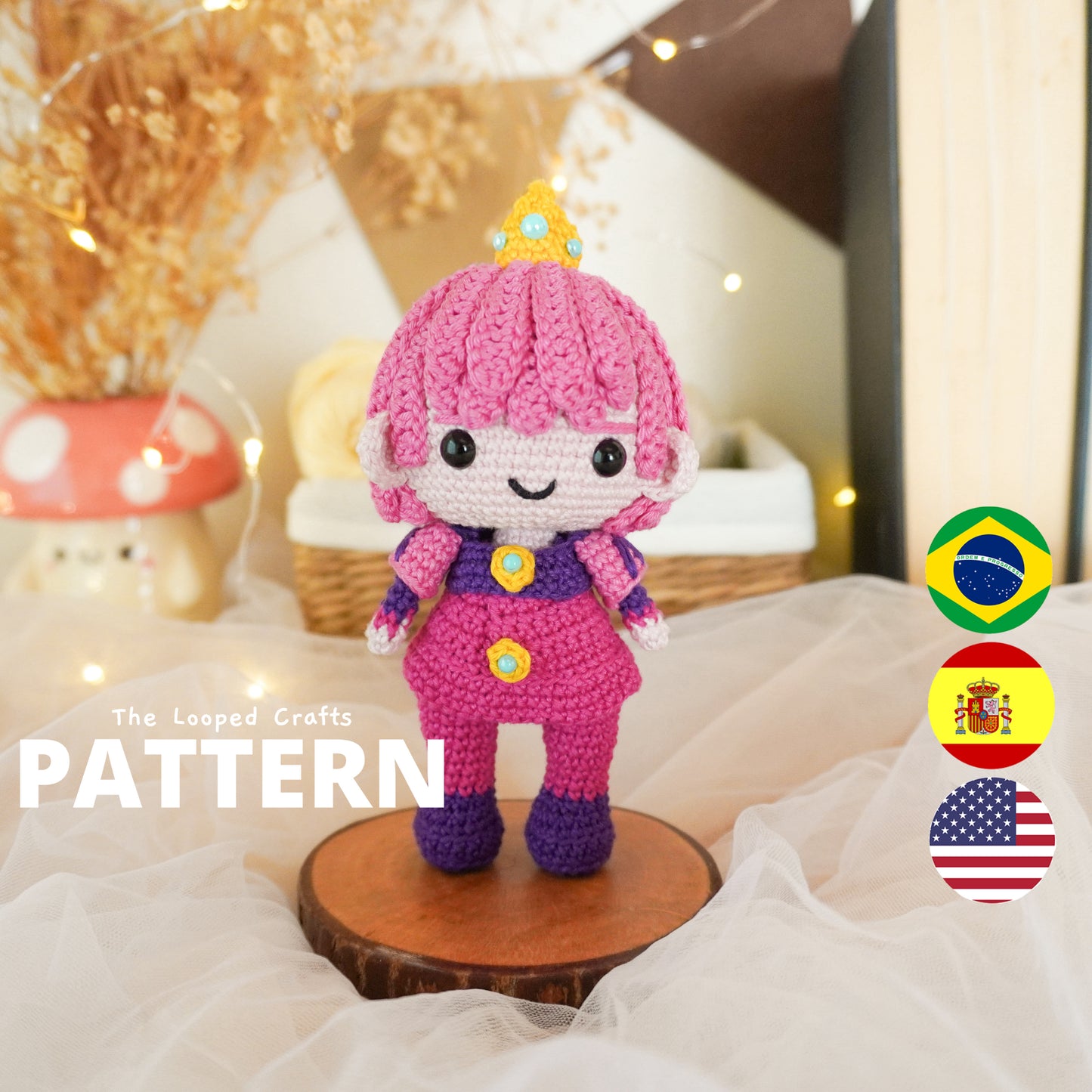 Mini Amigurumi Adventure Time Gender Swap Prince Gumball Inspired