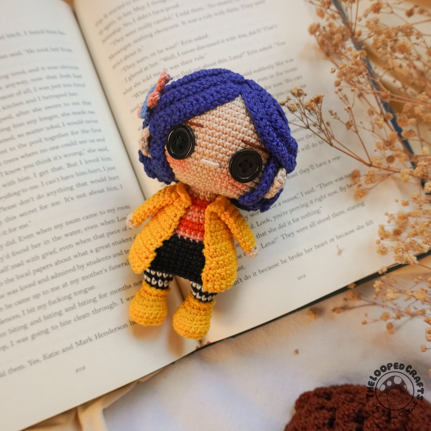 Mini Amigurumi Coraline Button Eyes Inspired