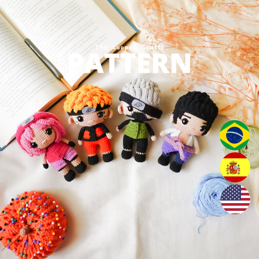 Mini Amigurumi Crochet Pattern Pirate SET Ninja