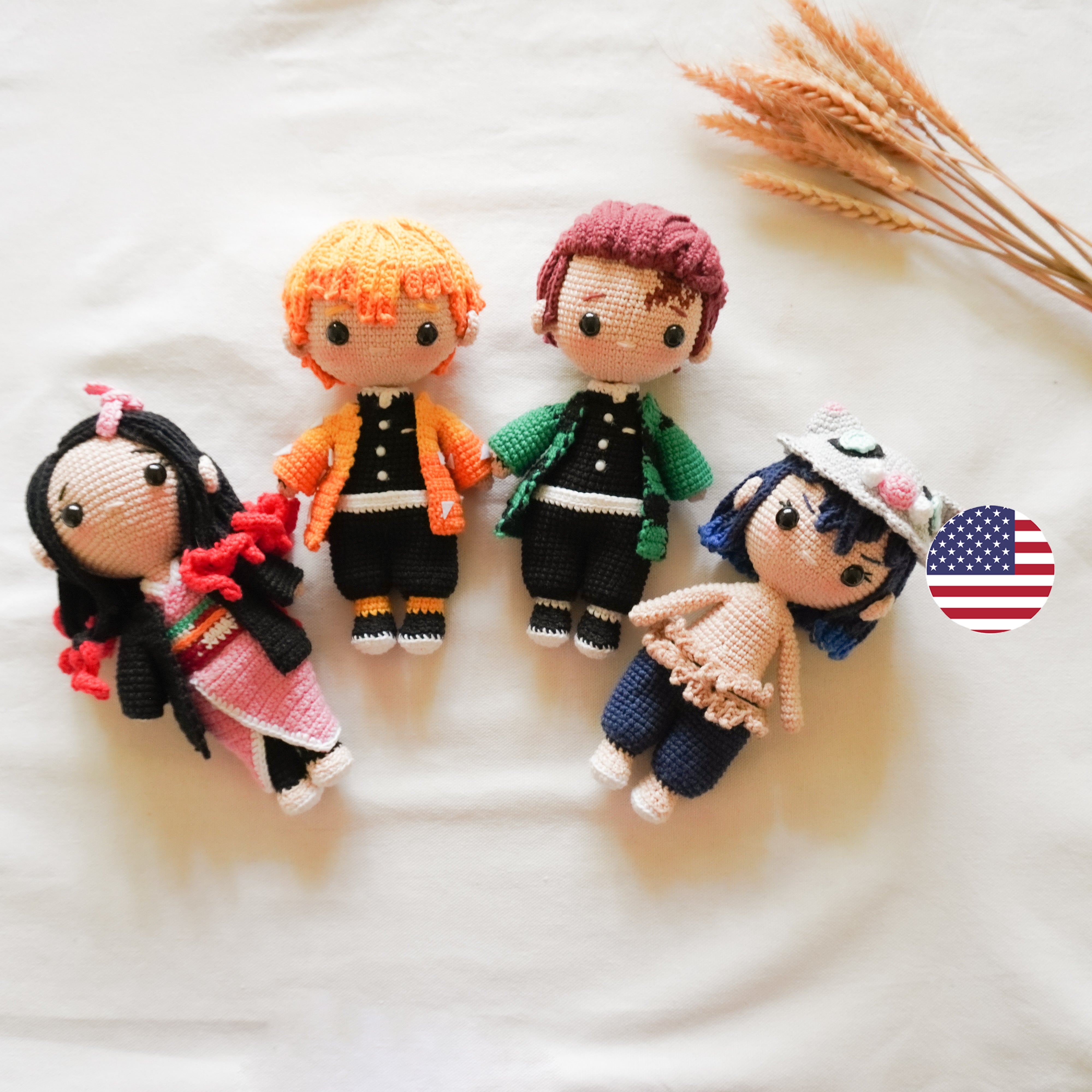 Anime Demon Slayer Kimetsu No Yaiba Kamado Tanjiro Nezuko Hand-knitted  Plush Doll Figure Handmade Crochet Pillow Toy For Gift - Movies & Tv -  AliExpress