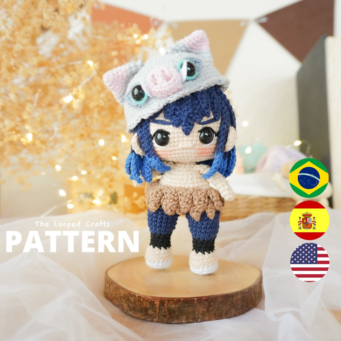 Mini Amigurumi Crochet Pattern Inosuke – theloopedcrafts