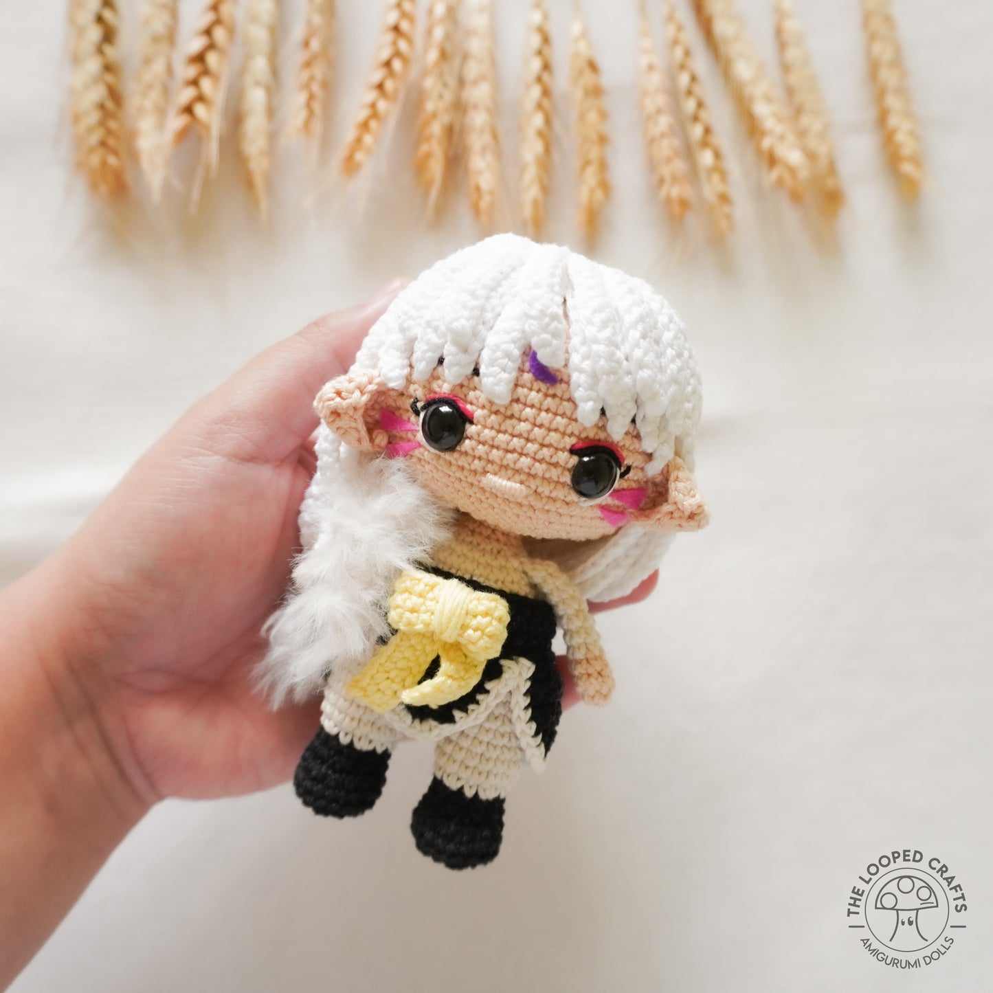 Mini Amigurumi Inspired Demon White Dog