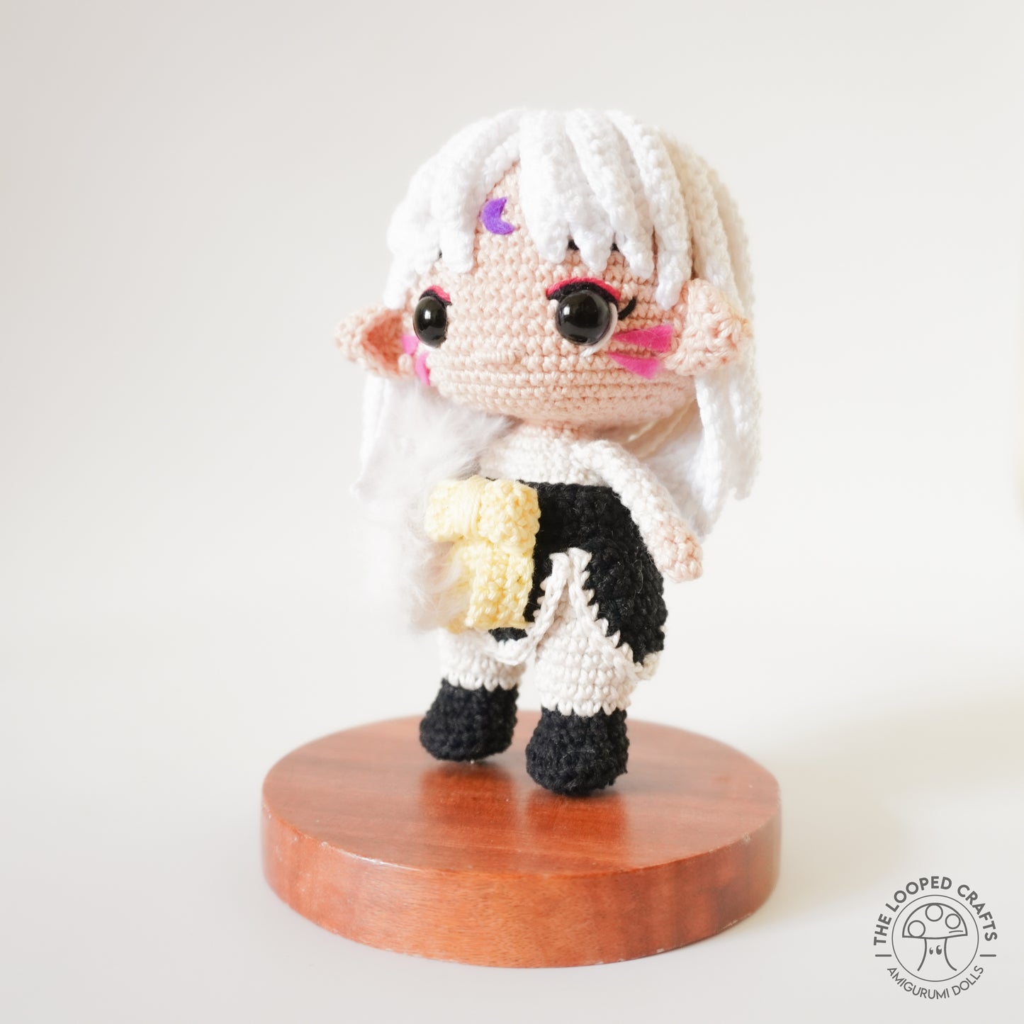 Mini Amigurumi Inspired Demon White Dog